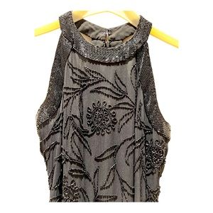 Black Tie Oleg Cassini Black Beaded Cocktail Dress - Size 2